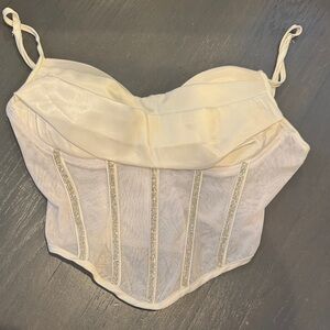 ChicWhite Bustier with Rhinestone Accents